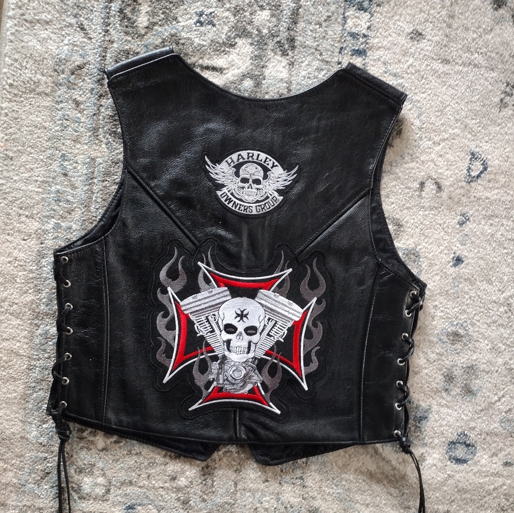Genuine Leather Motorcycle Vest
